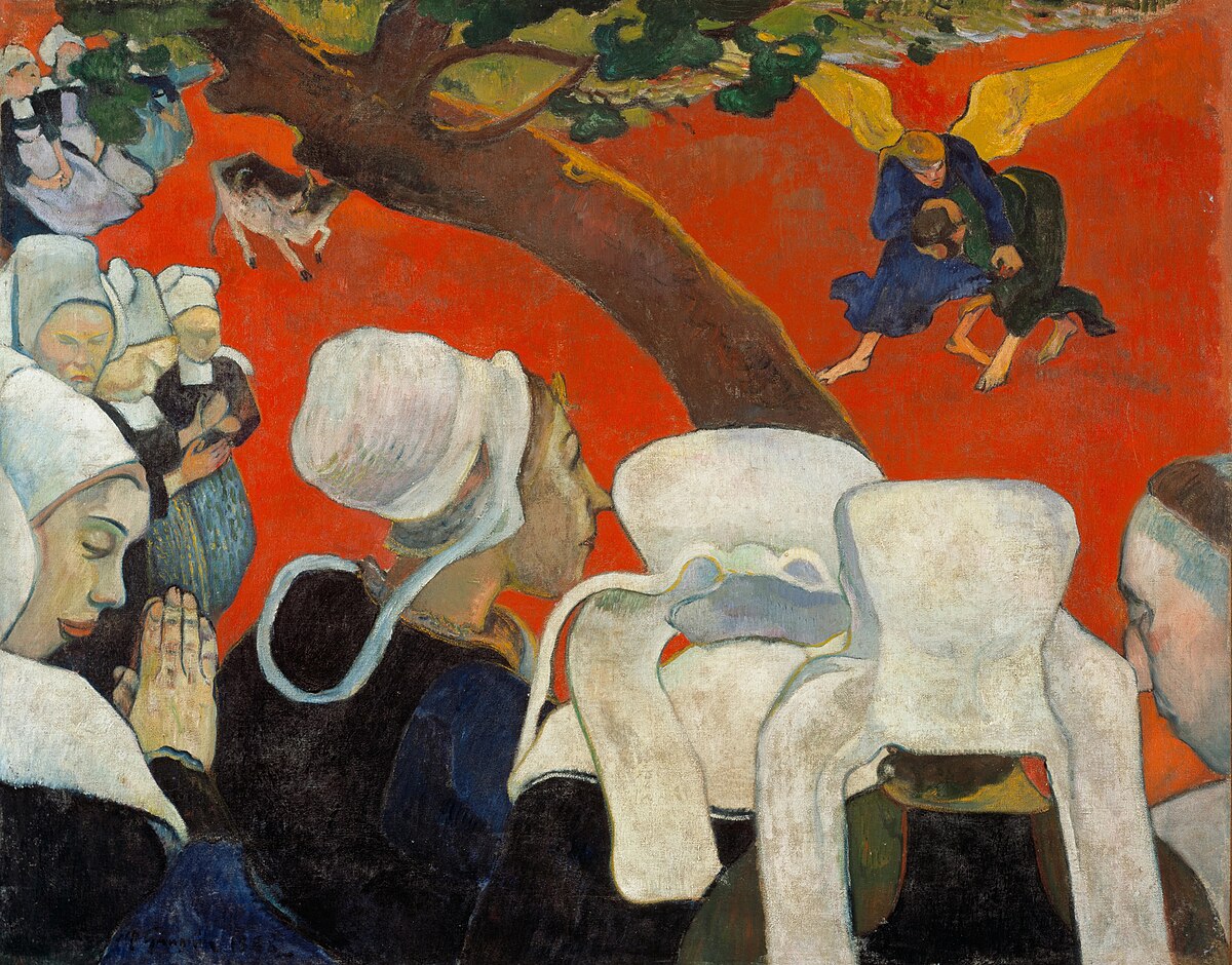 폴 고갱, 설교 후의 환영(La Vision après le sermon), 1888, 유화, 에든버러 스코틀랜드 국립미술관 소장