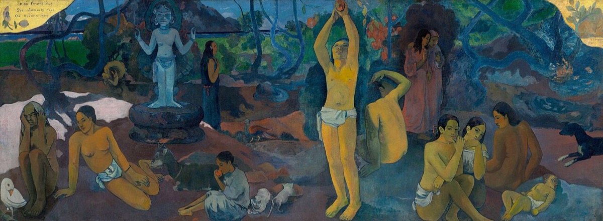 폴 고갱, 우리는 어디서 왔고, 우리는 무엇이며, 우리는 어디로 가는가(D'où venons-nous ? Que sommes-nous ? Où allons-nous ?), 1897~1898, 유화, 보스턴 미술관 소장