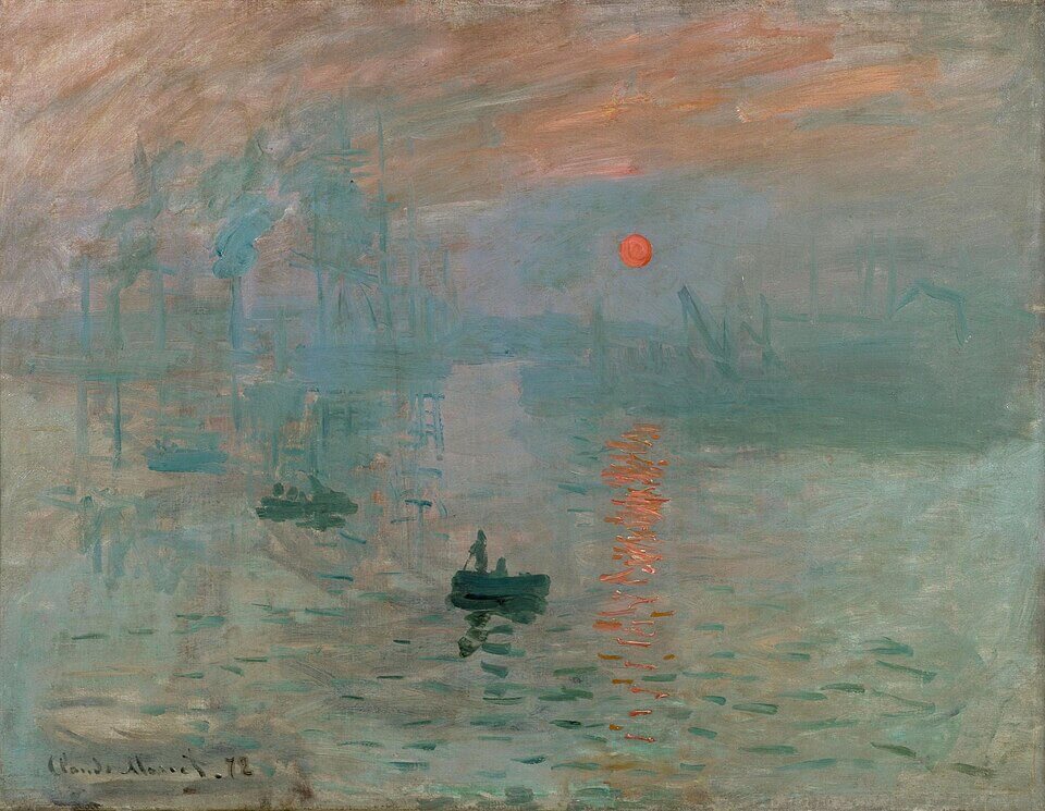 클로드 모네, 인상, 해돋이(Impression, soleil levant), 1872, 유화, 마르모탕 모네 미술관 소장