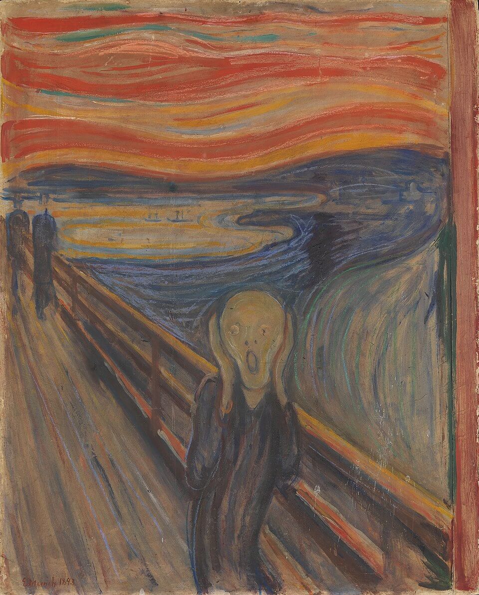 에드바르 뭉크, 절규(The Scream), 1893, 템페라·유화·파스텔, 오슬로 국립미술관 소장