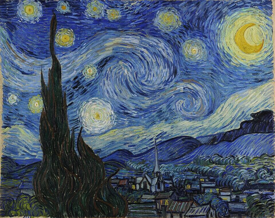 빈센트 반 고흐, 별이 빛나는 밤(The Starry Night), 1889, 유화, 뉴욕 현대미술관(MoMA) 소장