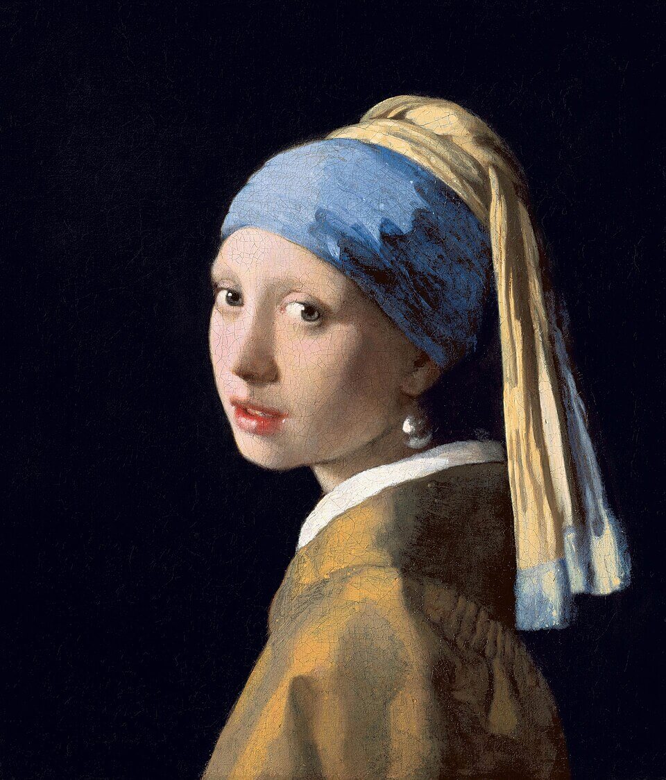 요하네스 베르메르, 진주 귀걸이를 한 소녀(Meisje met de parel), 1665년경, 유화, 헤이그 마우리츠하위스 미술관 소장